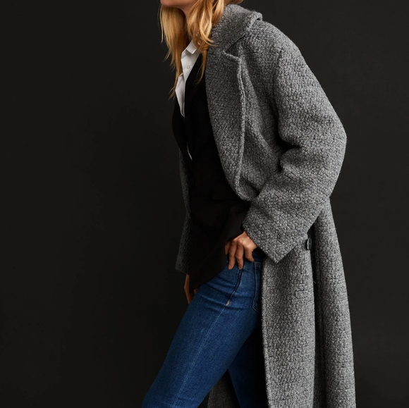 NEW Mango Oversized Grey Wool Coat - Picture 4 of 10